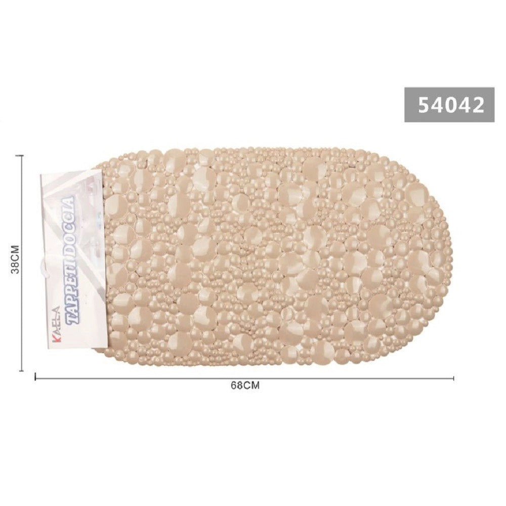 Trade Shop - Tappeto Tappetino Doccia Vasca Antiscivolo Per Bagno Arredo Beige 38x68cm 54042 -