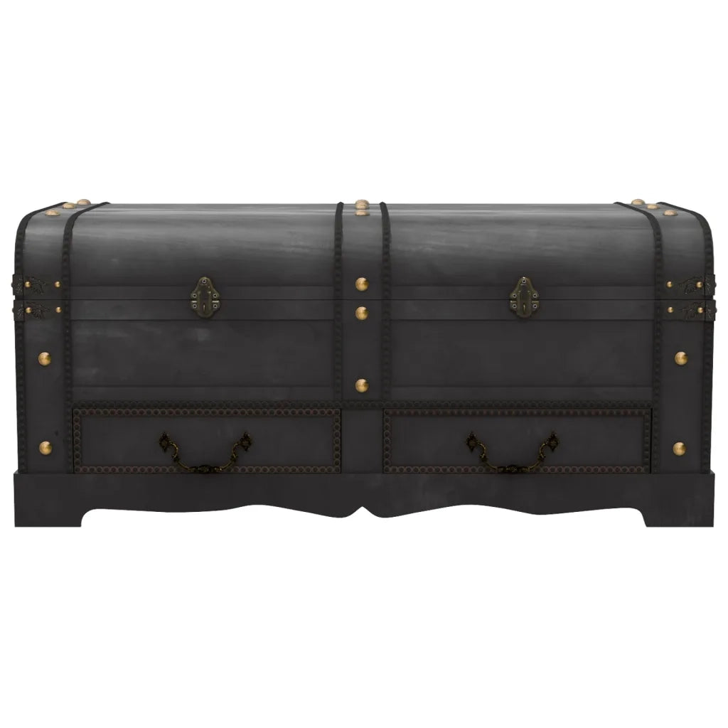 Baule del Tesoro in Legno Grande Nero 60797