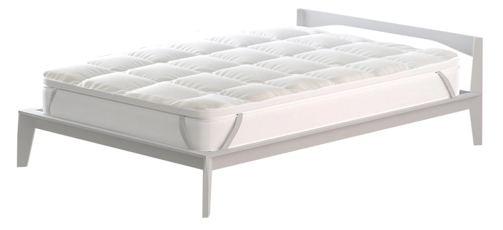 Topper 1 Piazza e Mezzo Francese Trapuntato 600 gr/mq con Elastici Plus Bianco