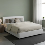 Letto Matrimoniale Anassimene, Letto Matrimoniale Materasso Incluso Made in Italy, Bianco
