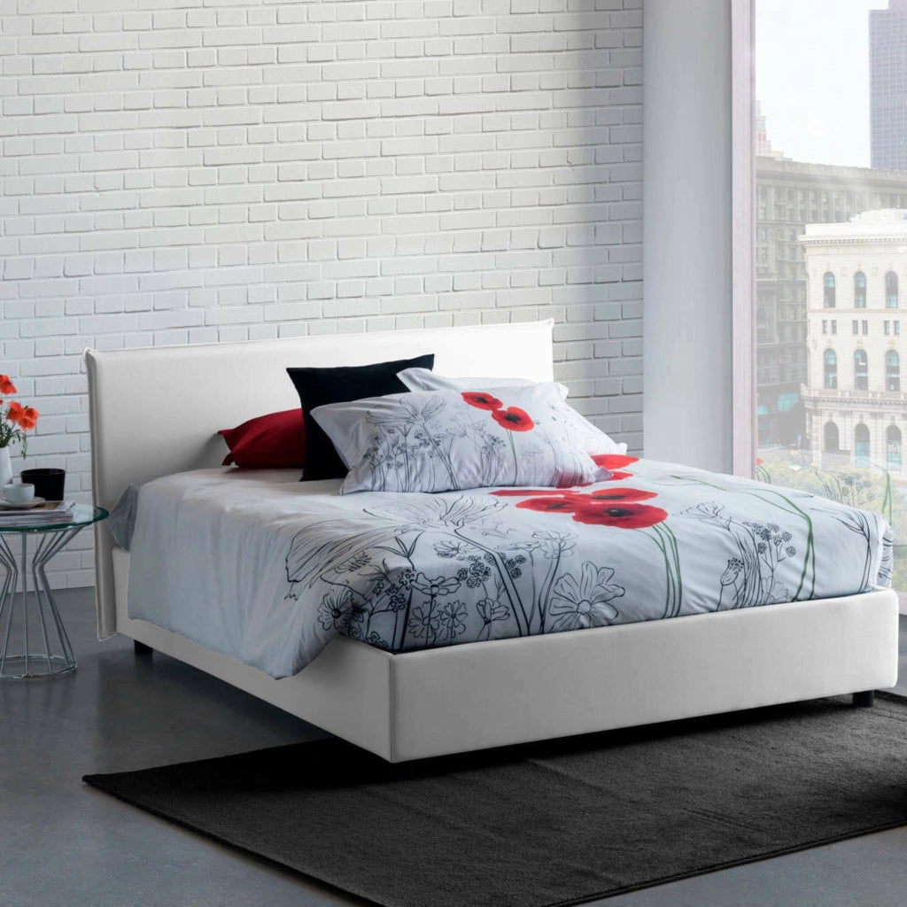 Letto Matrimoniale Anassimene, Letto Matrimoniale Materasso Incluso Made in Italy, Bianco