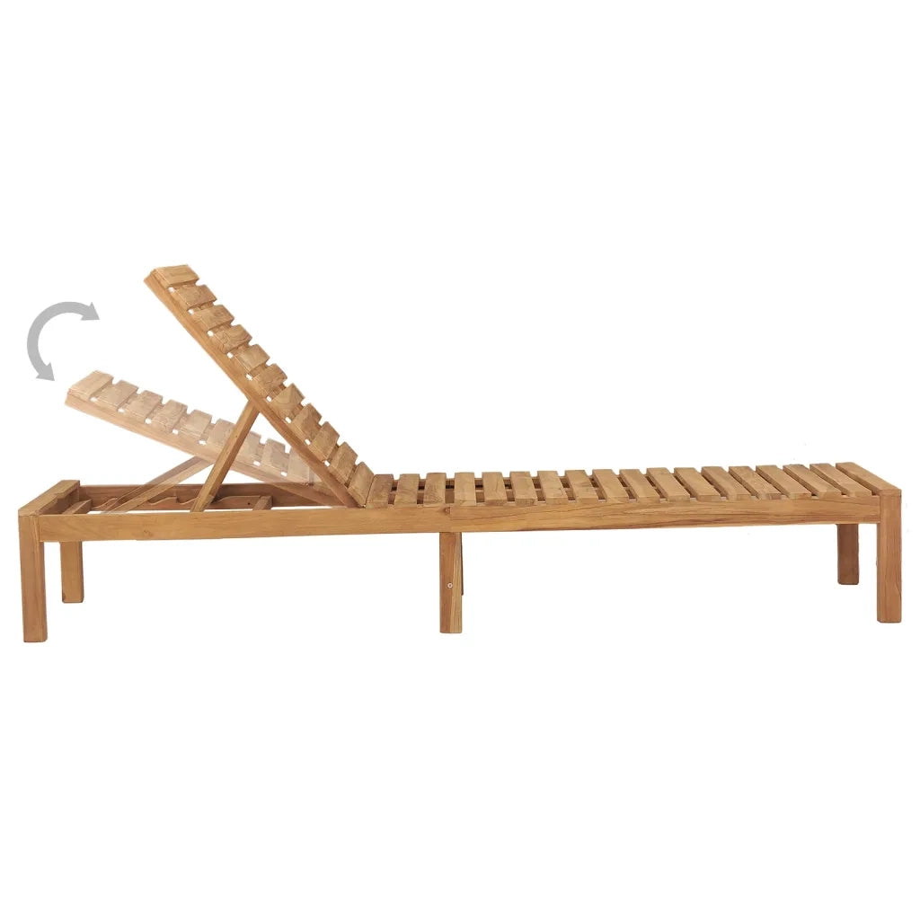 Lettino Prendisole in Legno Massello di Teak 316171