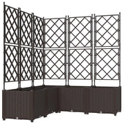 Fioriere | Cassetta per fiori | Vaso da giardino 5 pz Marrone 120 x 120 x 143 cm Plastica