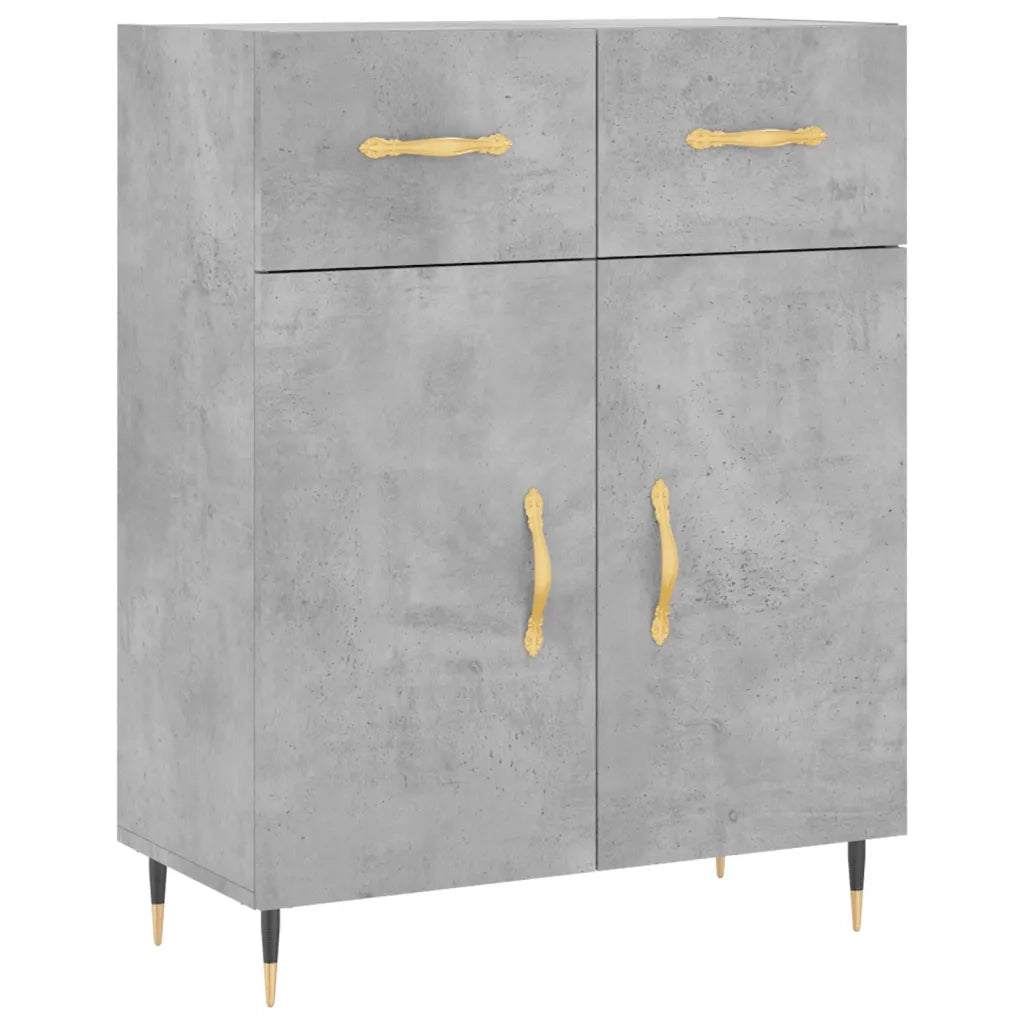 vidaXL Credenza Grigio Cemento 69,5x34x180 cm in Legno Multistrato