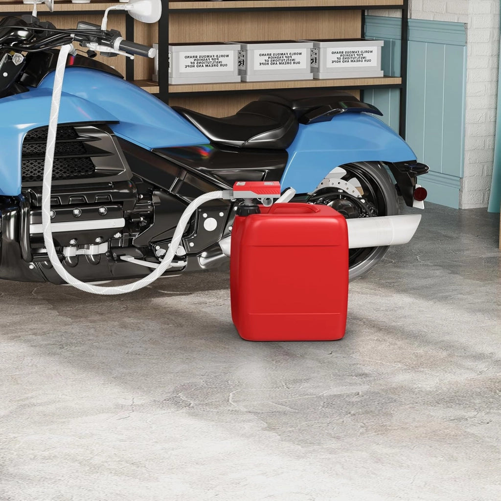 Pompa di Trasferimento Carburante, Pompa Elettrico Carburante Alimentato da Batteria/USB, con Sensore di Spegnimento Automatico, 3 Adattatori per Bidoni di Gas, Benzina, Olio, Diesel (14 LPM)