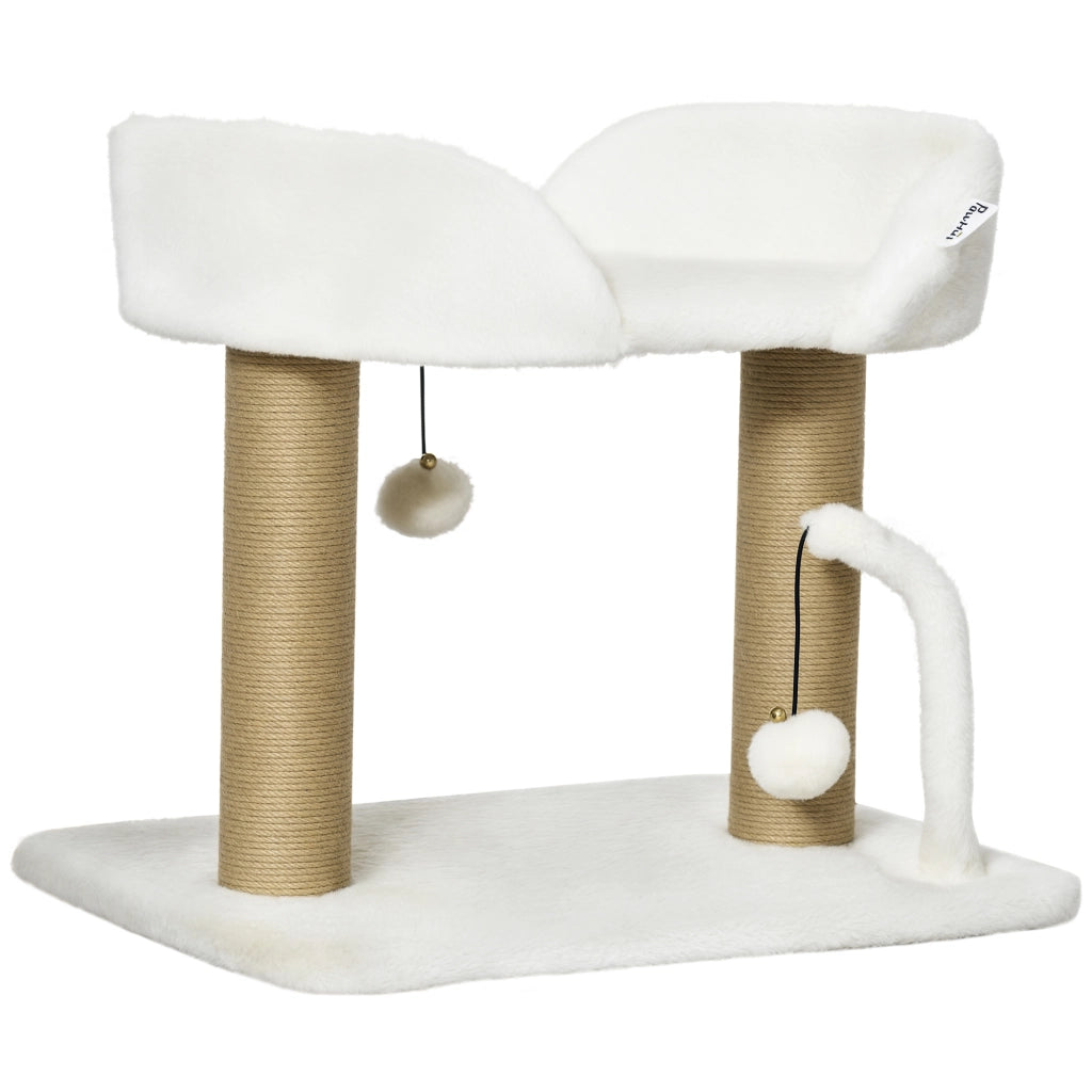 Tiragraffi per gatti con cuscino e palle ¨C zephmum ¨C 48x38x42 cm bianco