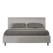 Letto matrimoniale con rete imbottito 160x200 tessuto Aragona 1 bianco Adele