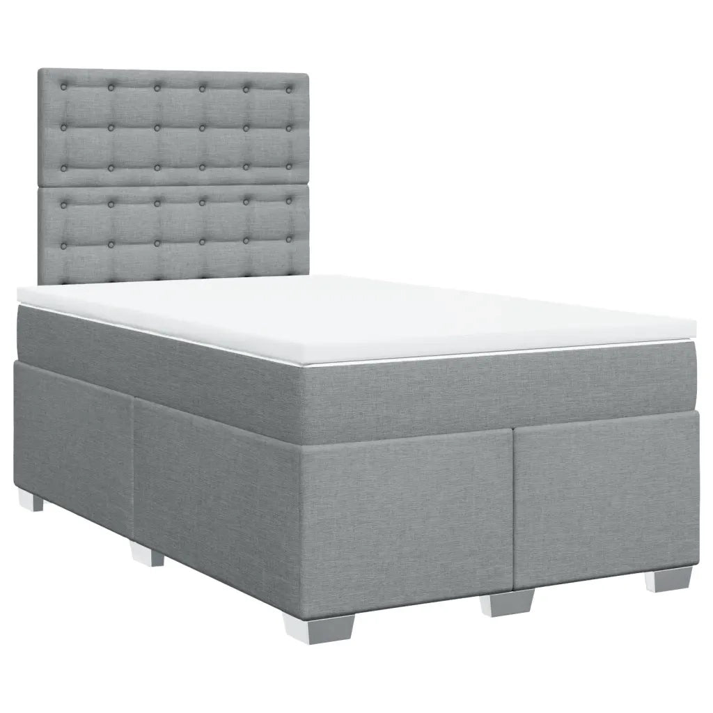 Giroletto a Molle con Materasso Grigio Chiaro 120x190cm Tessuto