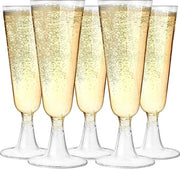 48 Coppe di Champagne per Matrimoni e Feste - Coppe di Plastica Riciclabili per Champagne - Coppe Eleganti di Plastica per Cocktail e Dessert