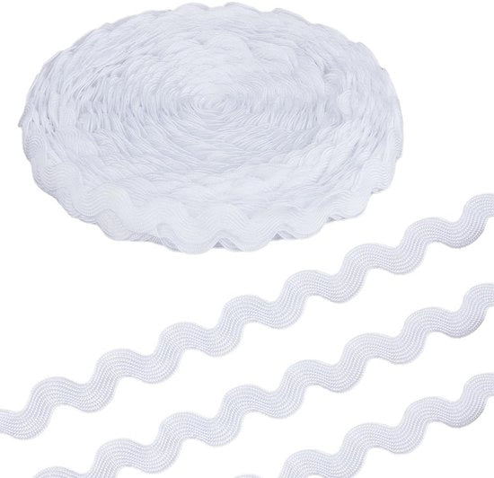 Fregio a Rasoio 28 Metri - Lint a Spacco - Sartoriale per Abbigliamento - Decorazione per Matrimonio/Casa - Poliestere - 11 mm Largo