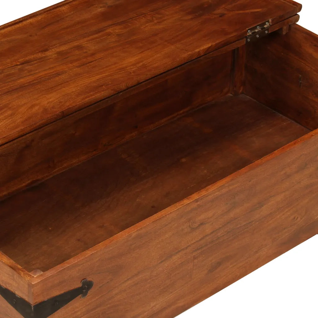 Tavolino da Salotto-Tavolino da soggiorno-Tavolo in Legno Acacia Finitura Ambra 110x55x35 cm 231262