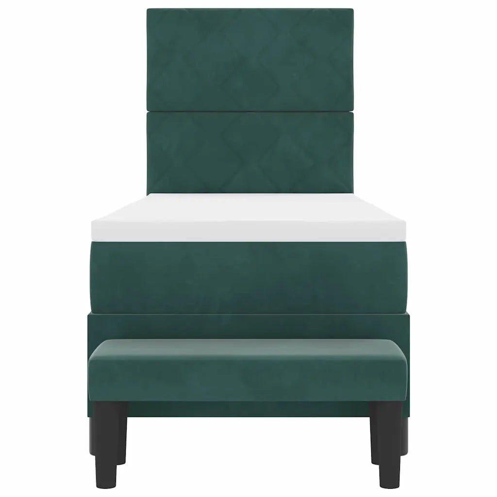 Letto a molle con testiera Verde scuro 200 x 80 cm Velluto 3344543