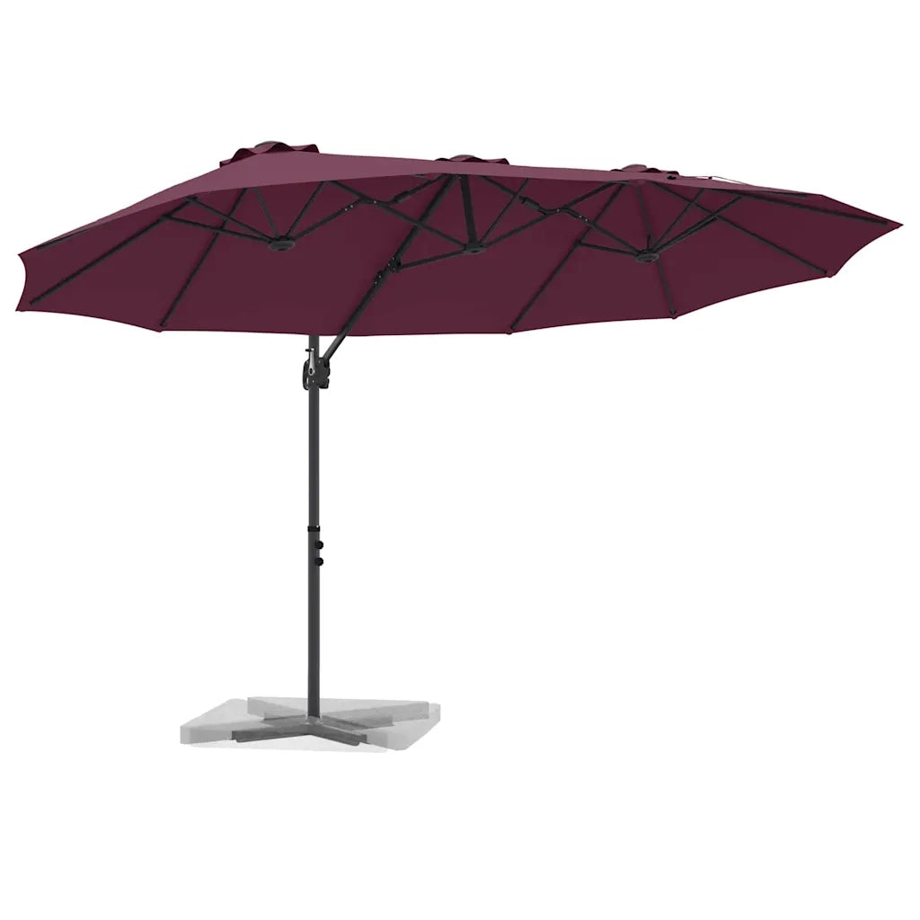 Ombrellone Rosso Bordeaux 372 x 198 x 243 cm 42003381