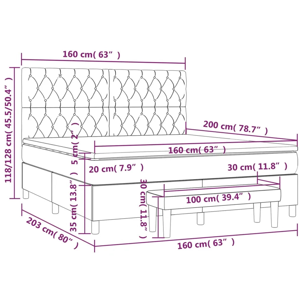 Giroletto a Molle con Materasso Tortora 160x200 cm in Tessuto 3136849
