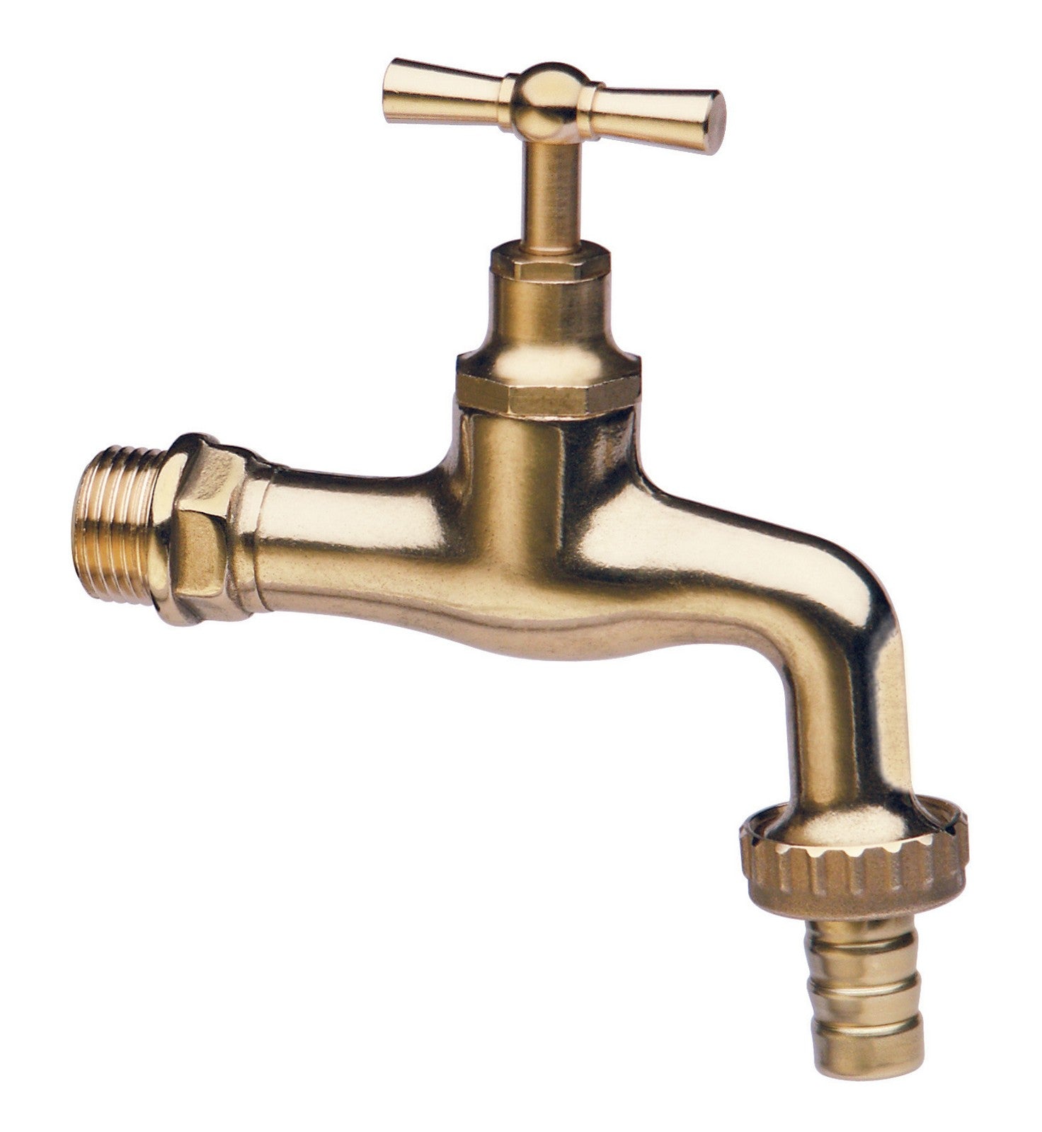 rubinetto ottone lucido 1/2" con portagomma cod:ferx.56184