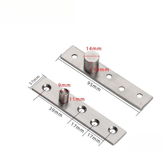 Asse da 360 gradi girevoli in rame, sfera di rotazione in legno, centro di rotazione con sfera di guida, sfera di guida dell'asse con sfera di guida, hardware in acciaio inossidabile pesante, set da 6 pezzi - stile 1 - medie dimensioni
