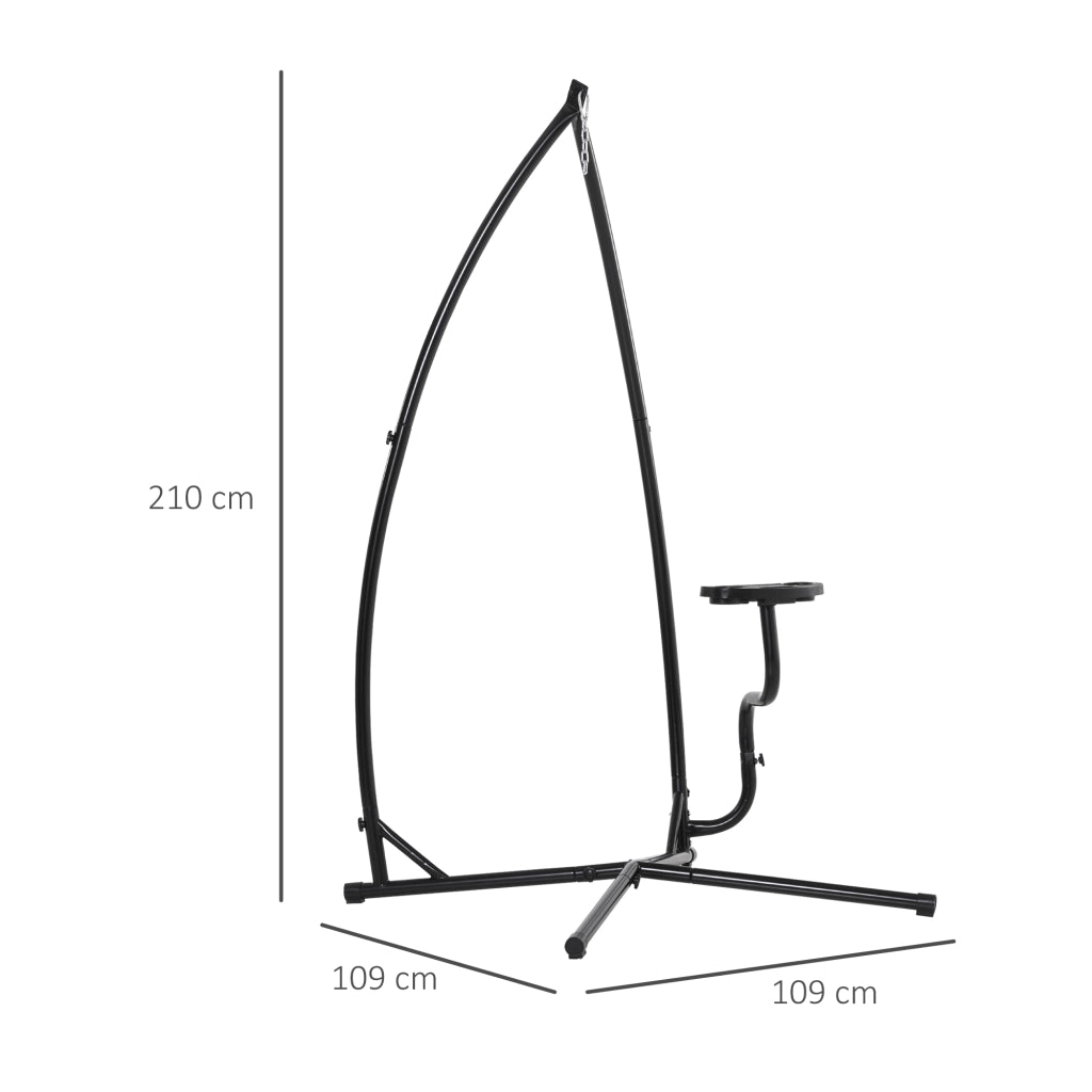 Supporto per Sedia a Dondolo con Tavolino ¨C Zephmum ¨C Grigio 190 cm