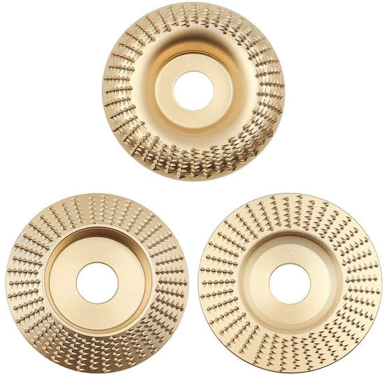 Set a 3 pezzi di schijf di abrasione 125mm - Houtcarbide - Scheda di raspoio - Scheda a lama a forma di L - Scheda a lama a forma di L per la lavorazione del legno - Scheda a lama a forma di L per angoli