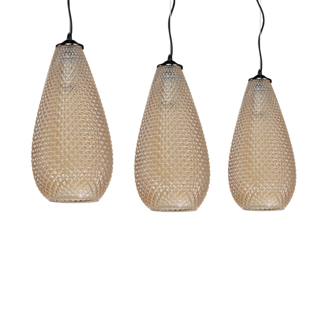 Lampadario Milagro Petra ML5483 3xE27 ambra nero vetro