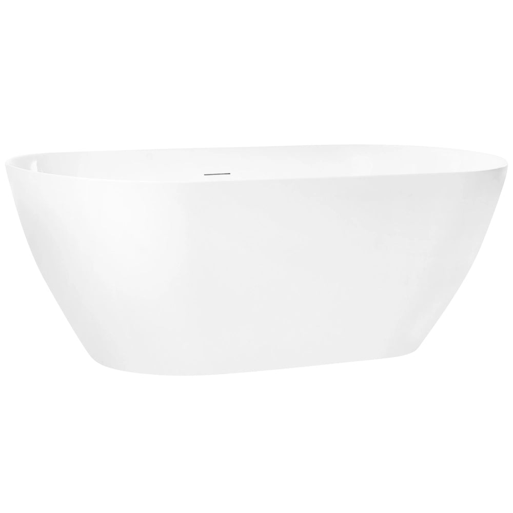 Vasca da bagno freestanding in acrilico bianco 160 cm design moderno forma ovale