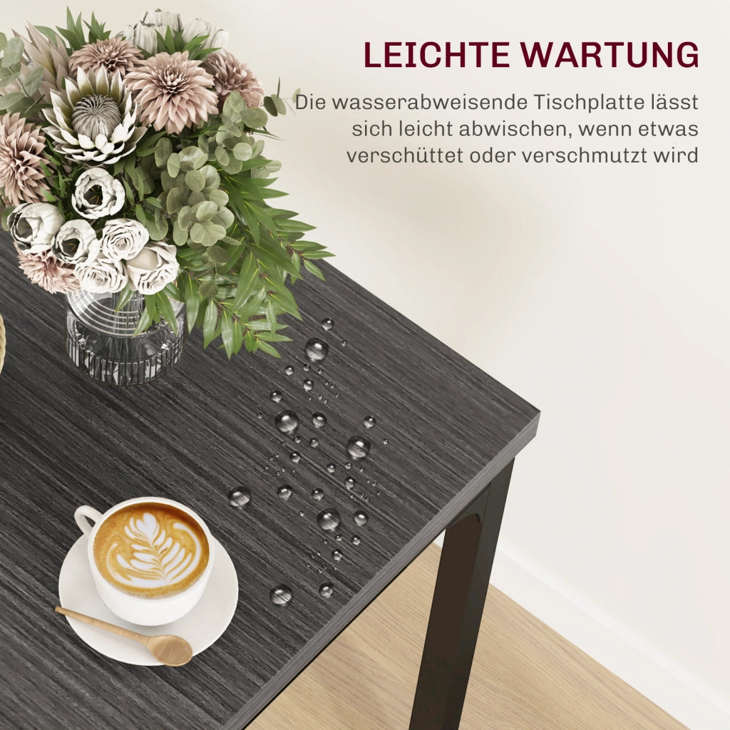 Tavolo da pranzo allungabile con sedie ¨C Minimal ¨C Grigio, MDF e metallo, 90x200 cm