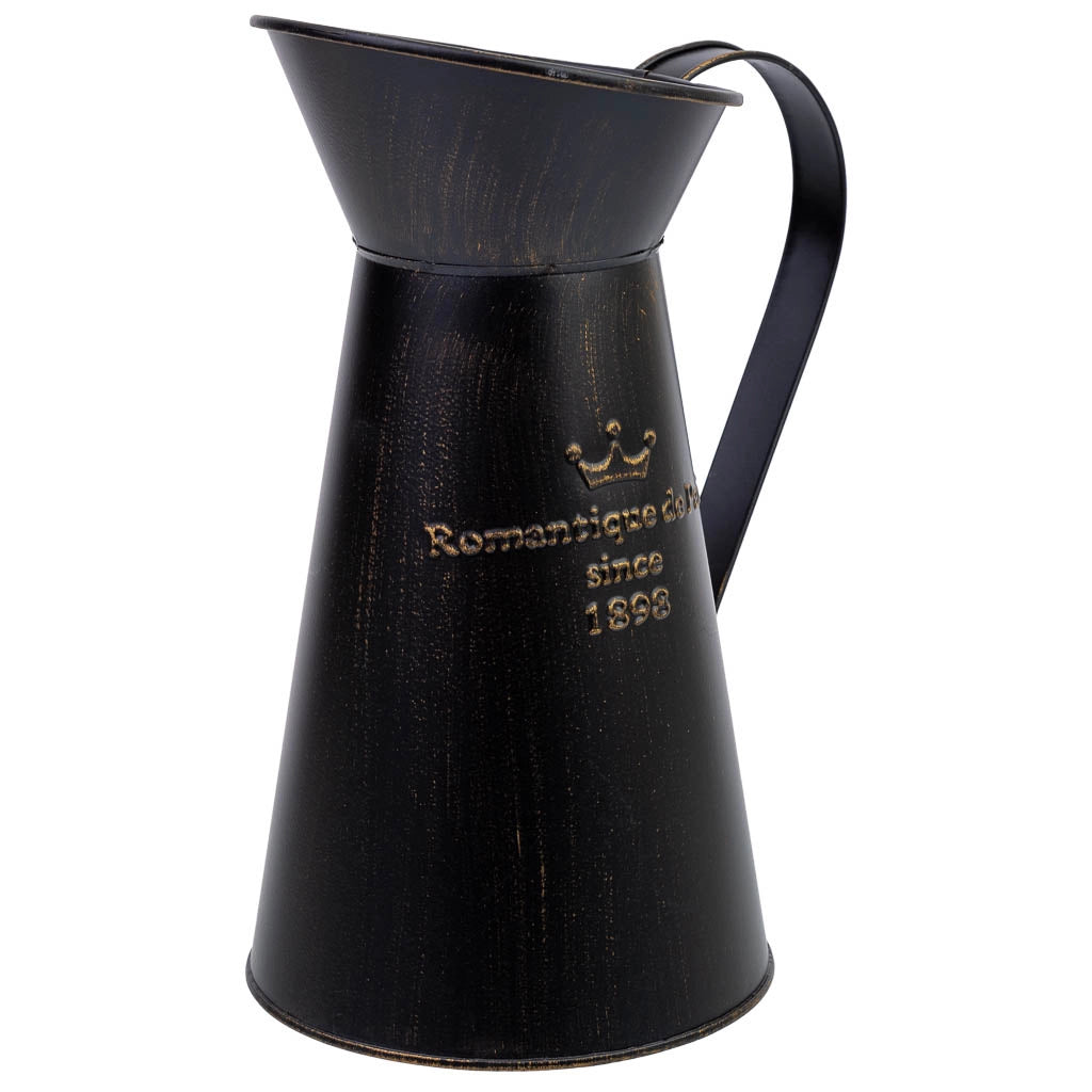 Brocca in metallo nero 21x14,5x24/27h cm