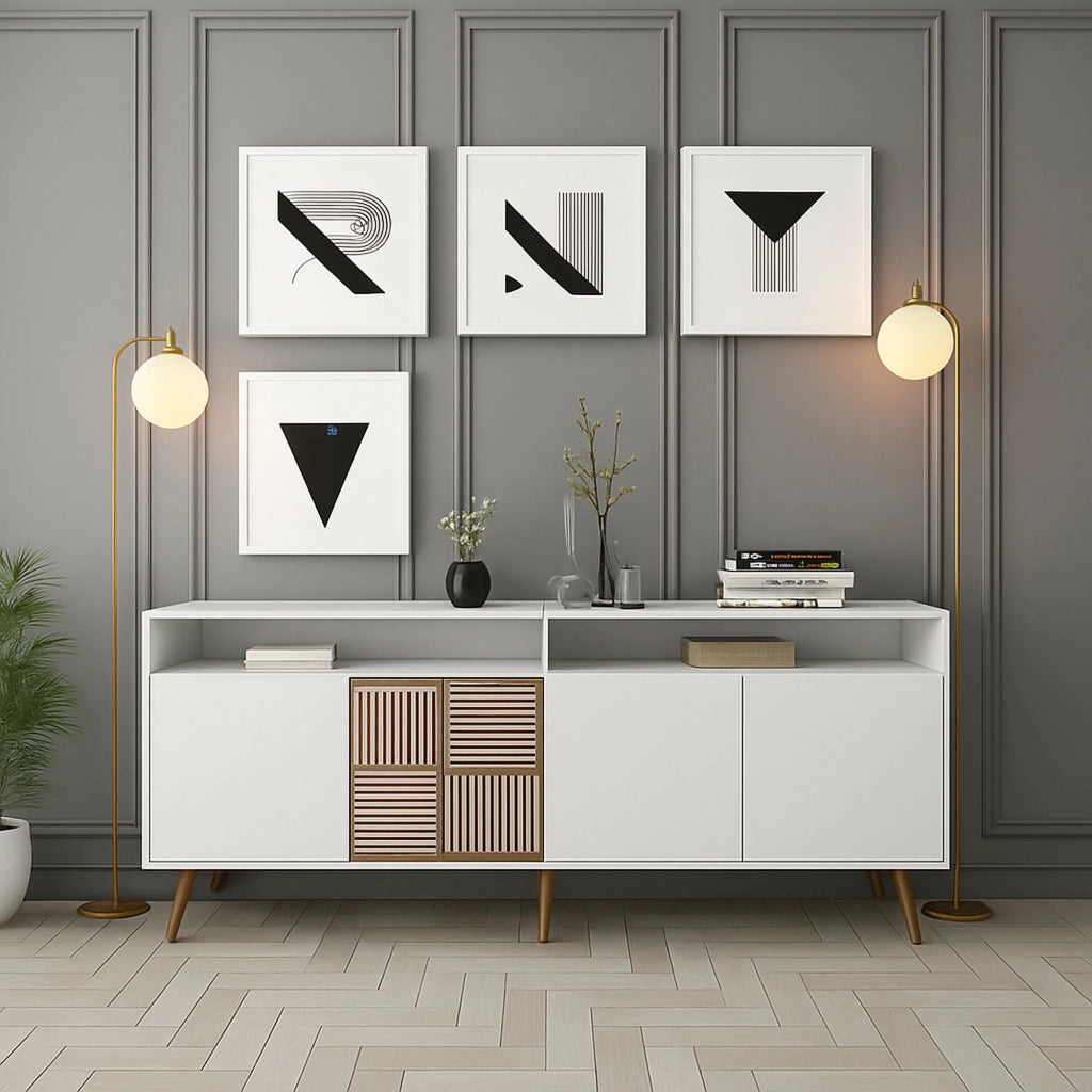 Madia Benjamin, Credenza 2 Ripiani, 180x35x79h cm Bianco
