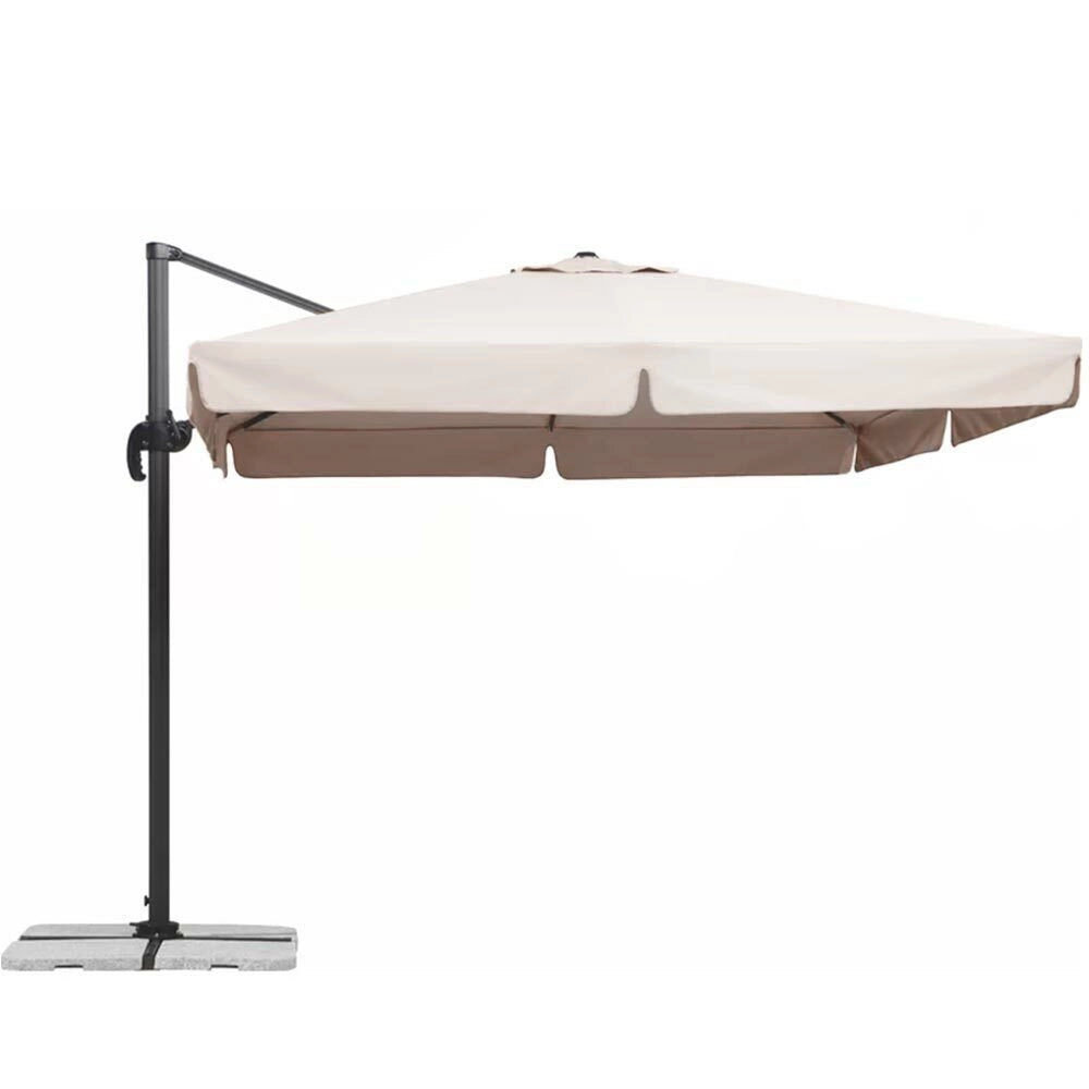 Ombrellone Giardino Decentrato Roma Flap 3x3 Alluminio Inclinabile Girevole Ecru