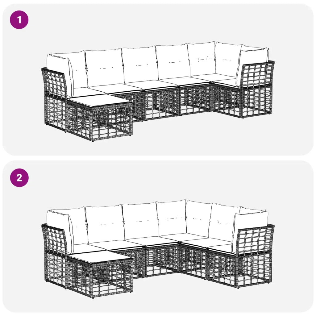 Set di divani da esterno Naturale Poliestere 3437522