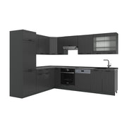 Cucina angolare completa Fame-Line Grigio scuro/Antracite 287 x 60 cm, PL Antracite Vicco