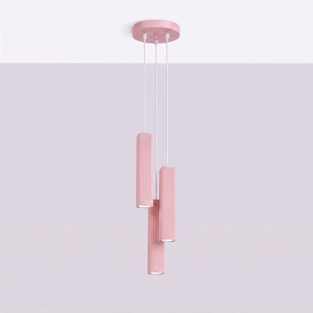 Lampada a sospensione RAYO 3P rosa