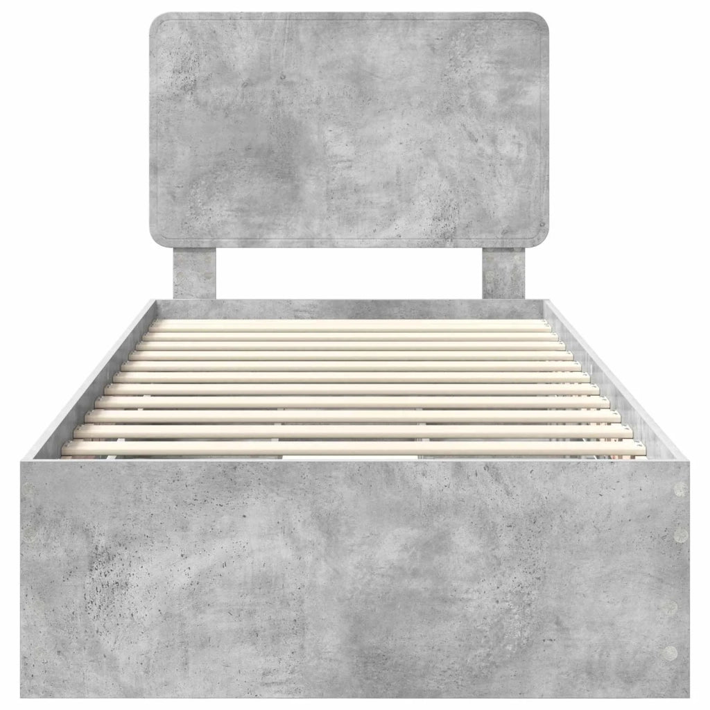 Struttura del letto con cassetto Grigio cemento 100 x 200 cm 3412626