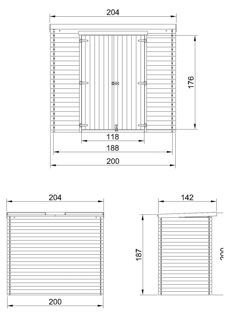 Casetta da Giardino in Legno 2,22 m² – TIMBELA M311C1+M311G