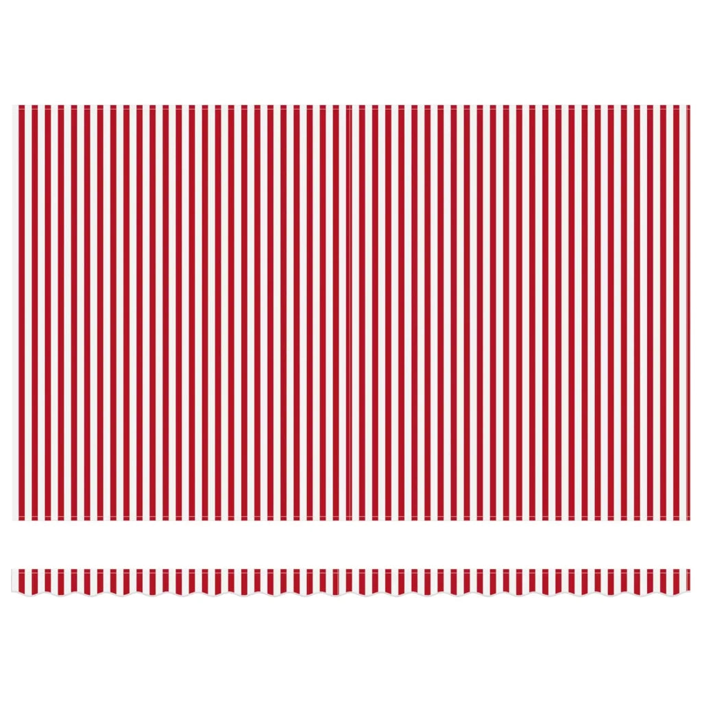 Tessuto per Tenda con Rosso e Bianco 500 × 300 cm Poliestere 3331268
