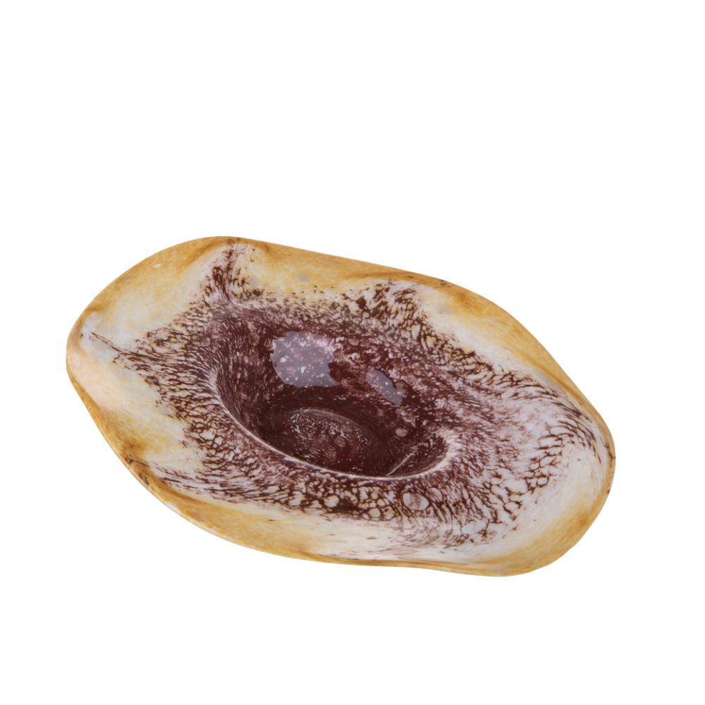 Ciotola Decorativa Ø 40 cm in Vetro Giallo Malva