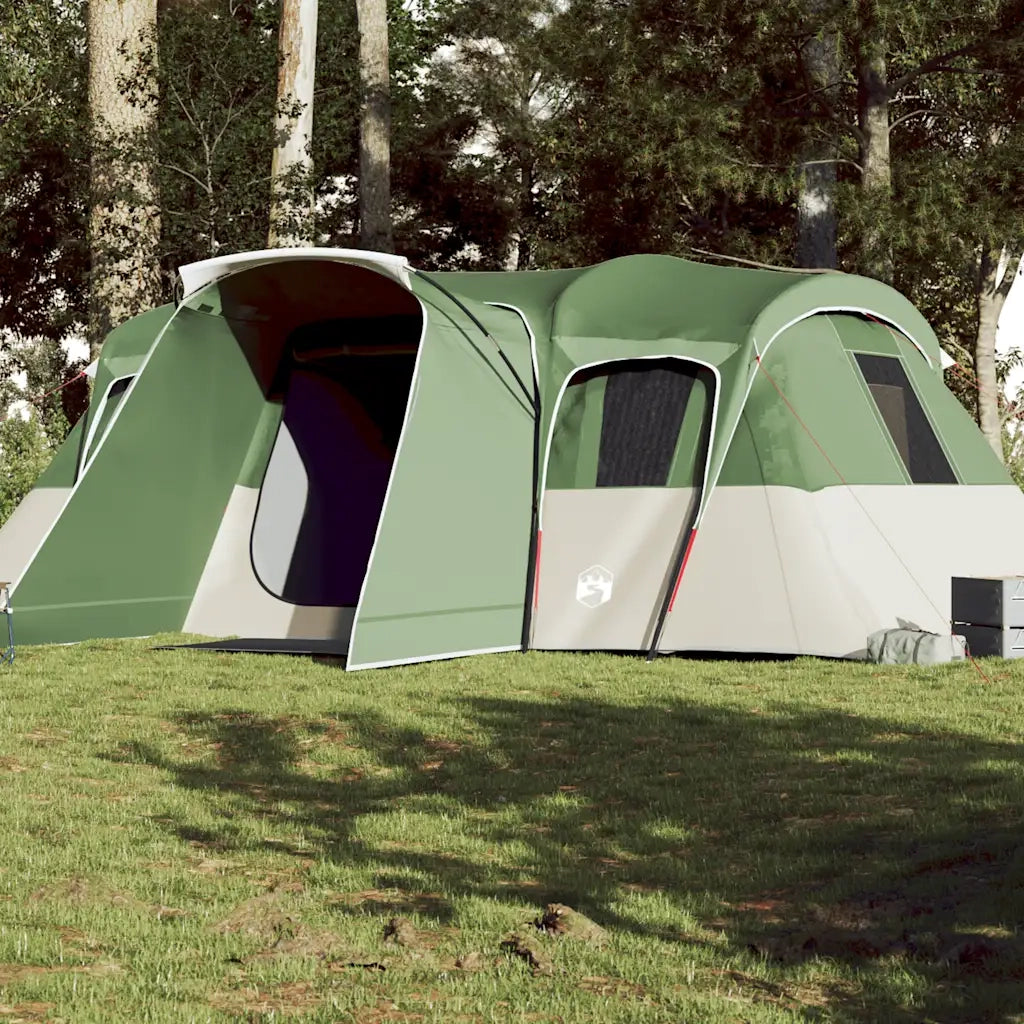 Tenda Familiare a Tunnel per 16 Persone Verde Impermeabile 94707