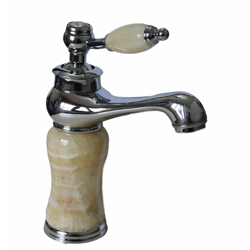 Trade Shop - Rubinetto Miscelatore Effetto Marmo Monocomando Bagno Casa Acciaio 61072 -