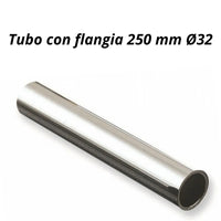 Tubo cromato liscio con flangia 250 mm diametro 32