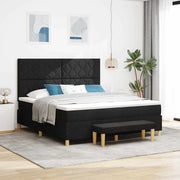 Letto a molle con testiera Nero 200 x 180 cm Tessuto 3344396