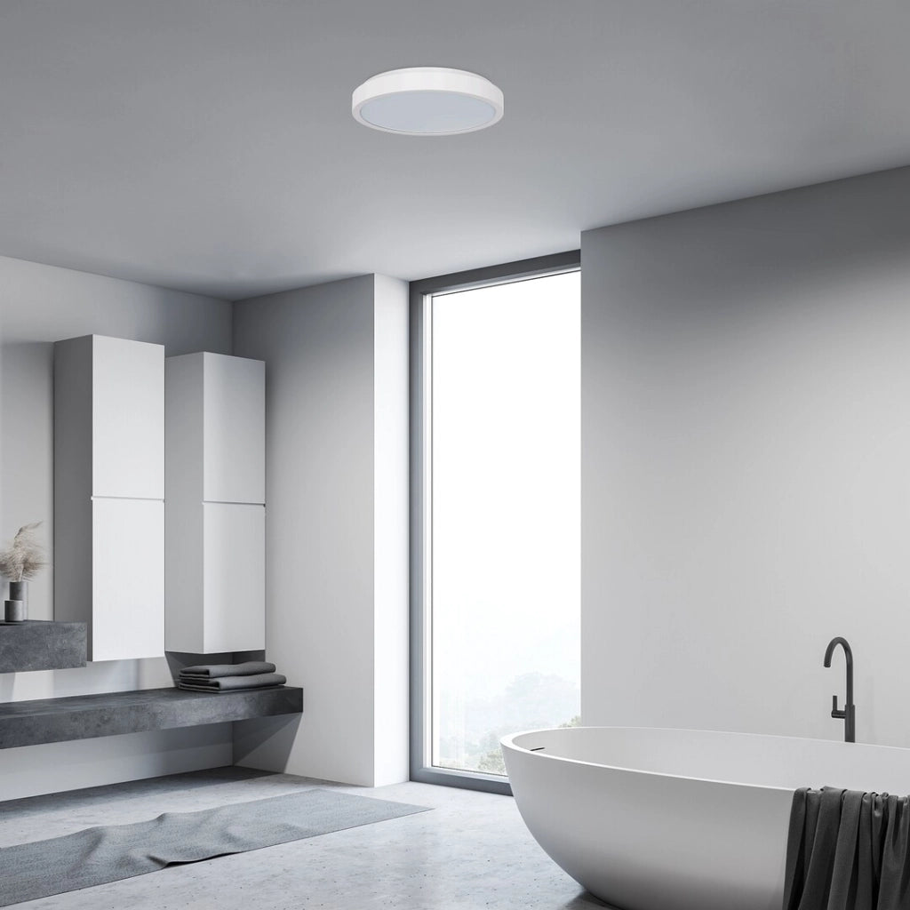 Plafoniera bagno tonda Ø25 bianca IP44 LED 18W Samira