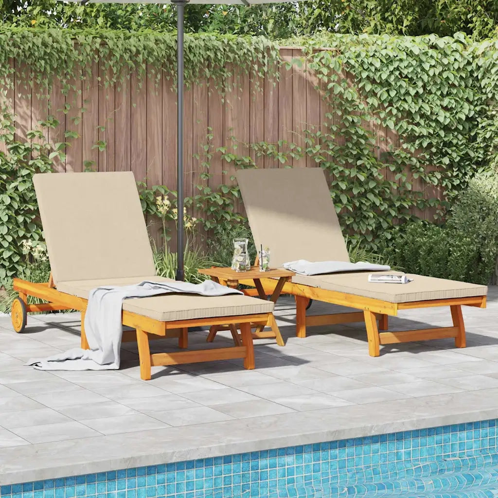 Lettino da sole 3 pcs Marrone Legno di Acacia Massello 3325208