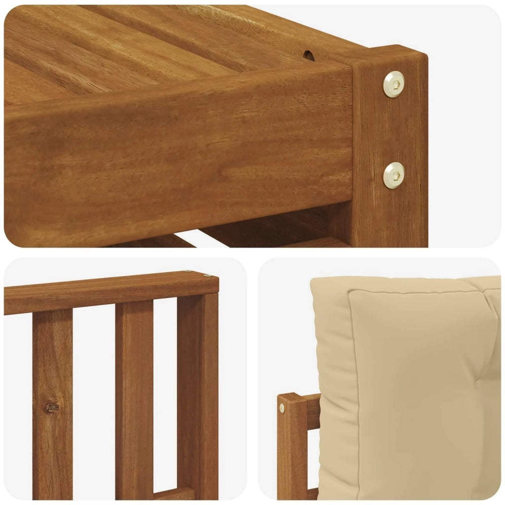 Set di divani da esterno con cuscino 9 pcs Naturale e Beige 3373693