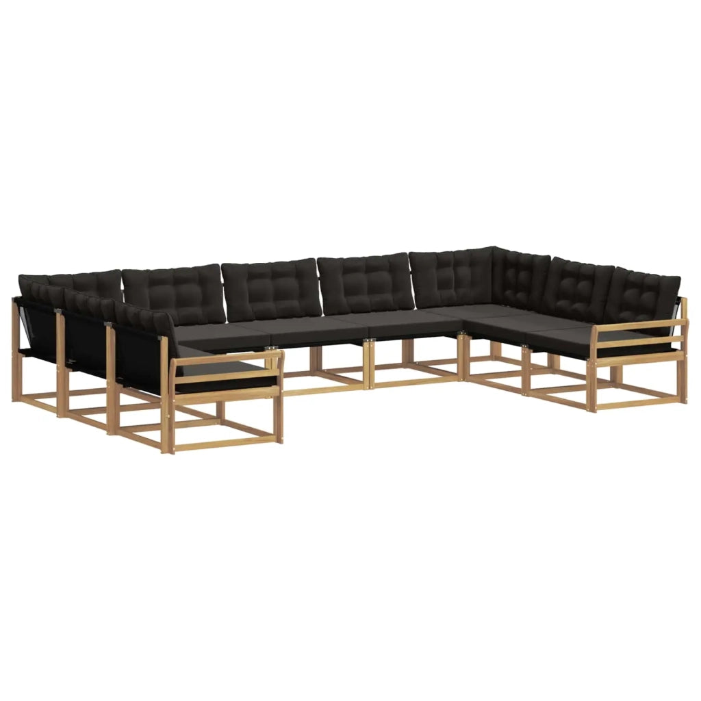 Set di divani da esterno 9 pz Bianco e Nero 3389070