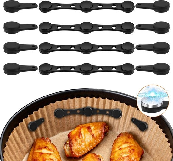 Set di 12 magneti in silicone per carta da forno - Accessorio per Airfryer - Tienuta la carta da forno al suo posto - Prevenzione del rischio di incendio - Accessori per Airfryer 

Modello: SC-12