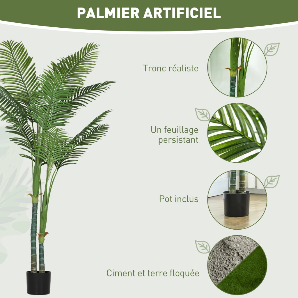 Palma Areca artificiale ¨C zephmum ¨C verde, vaso in plastica, 180 cm