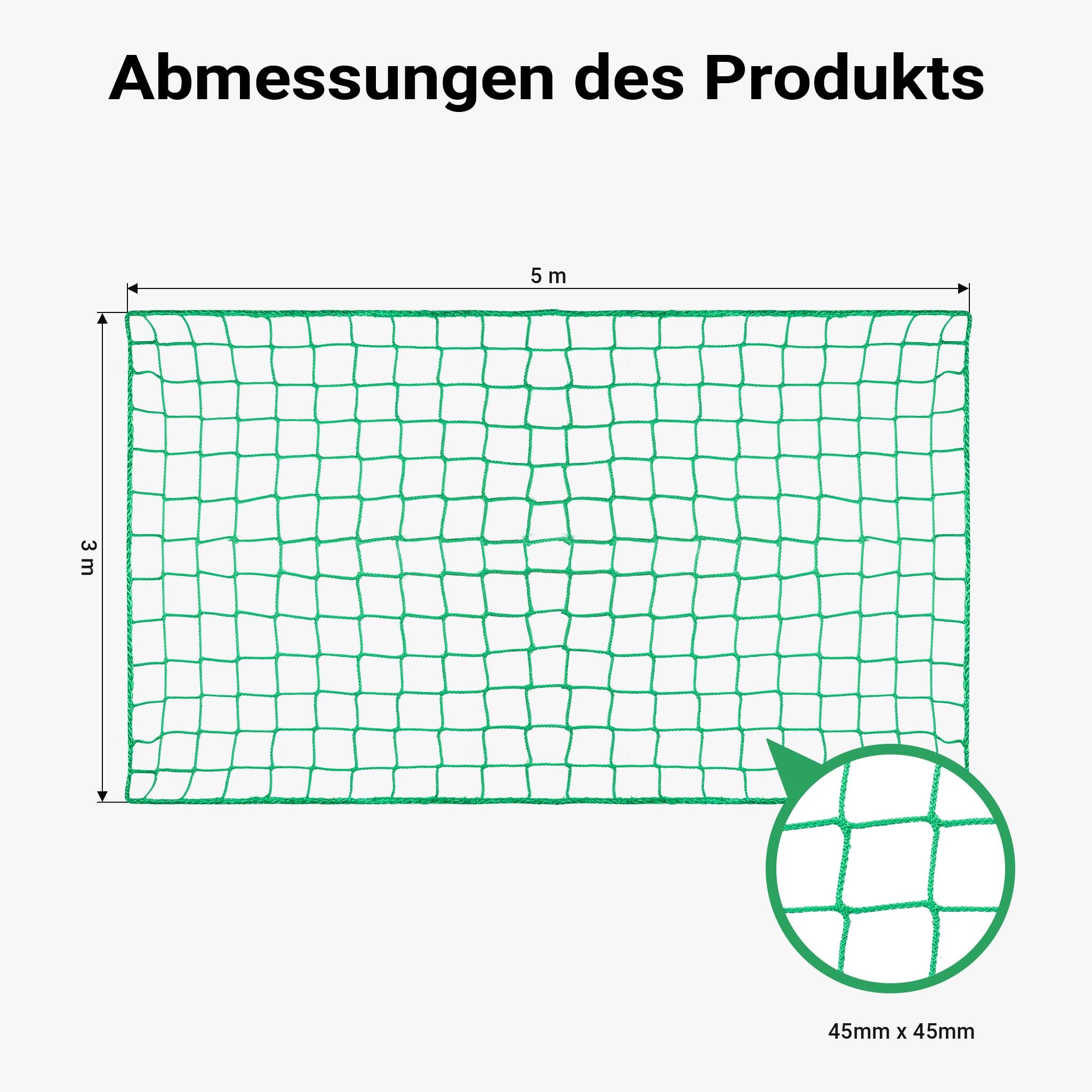 Rete ferma carico per trasporto su rimorchio 5 x 3 m maglie 45x45 mm Rete di sicurezza