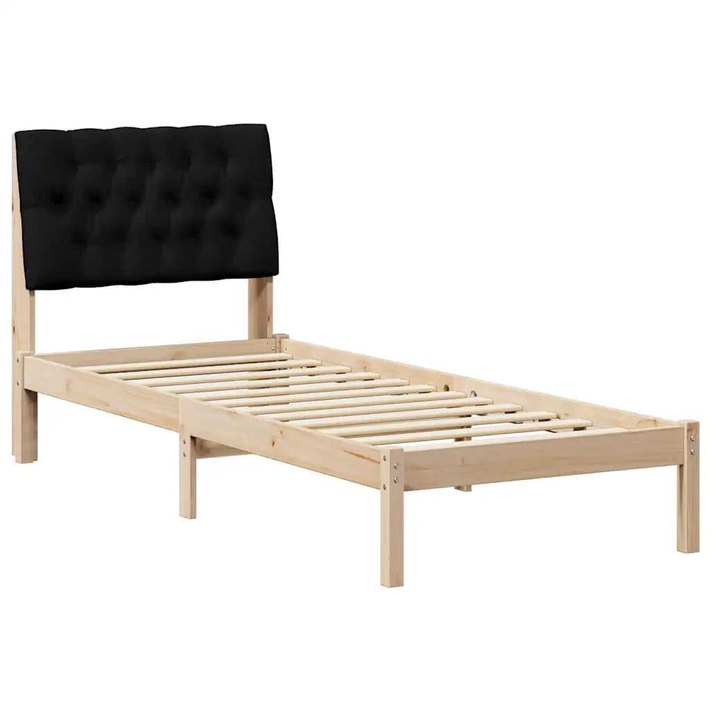 Letto con Testiera Rivestita con testiera Marrone 75 x 190 cm 878861