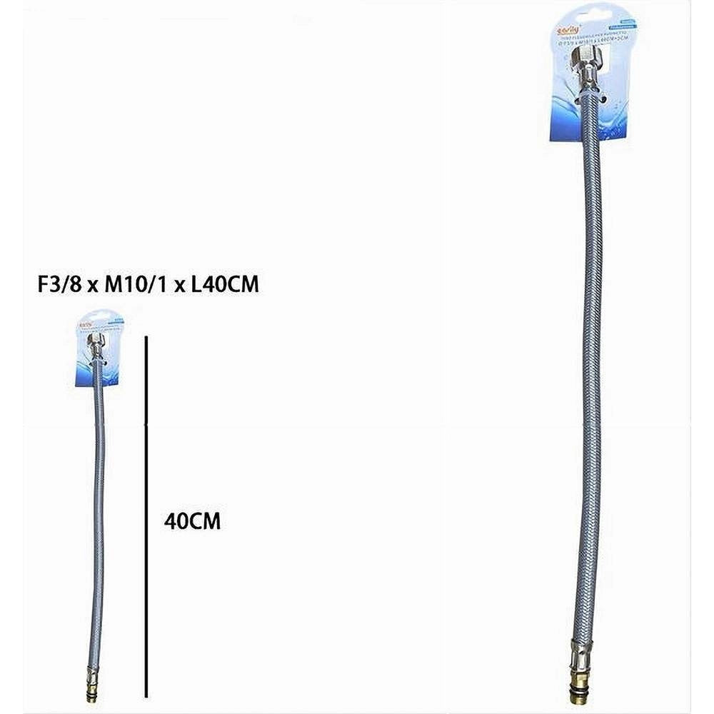 Trade Shop - Tubo Flessibile Flessibili Per Rubinetto Miscelatore Acqua 40cm F3/8xm10/1 87372 -