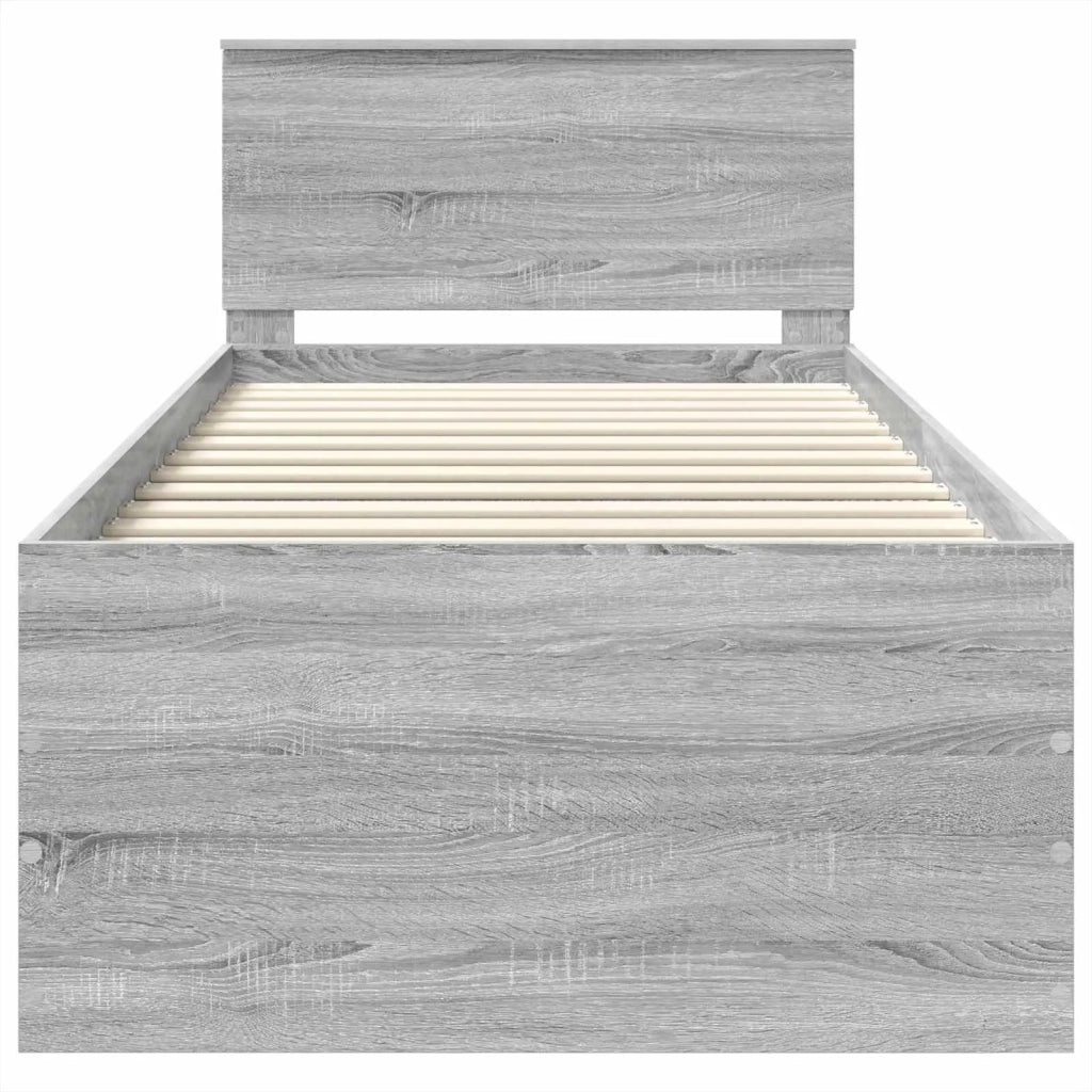 Struttura del letto con testiera Grigio Sonoma 120 x 200 cm 3408611