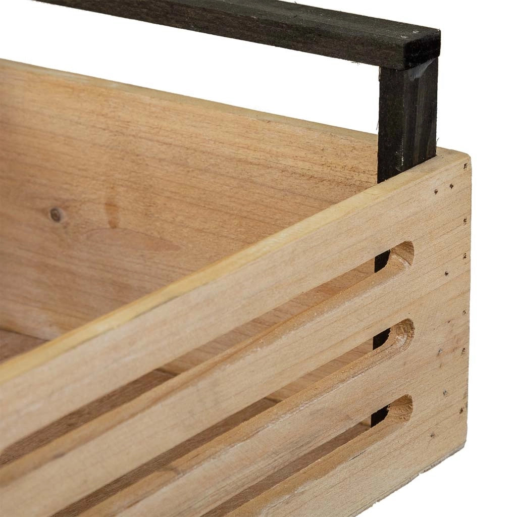 Cesto in legno marrone 33x21x9/13 h